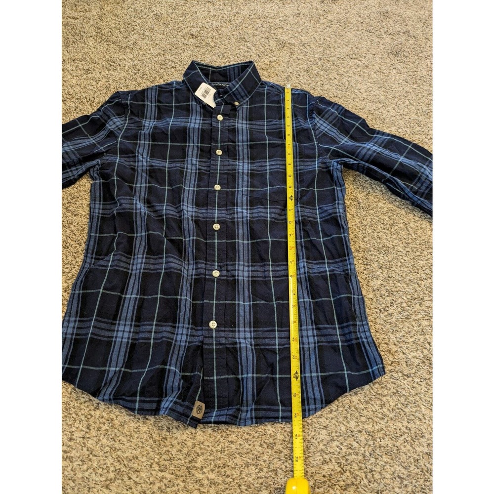 Banana Republic NEW Men's Button-up Shirt Blue Plaid Size S Long Sleeve Slim - Picture 4 of 6